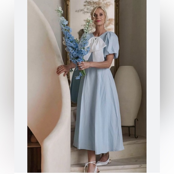 NWT Antonio Melani x Jennifer Sumko Kathleen Cut-Out Tie Neck Puff Sleeve Dress - Picture 2 of 15